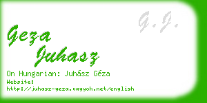 geza juhasz business card