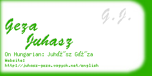 geza juhasz business card